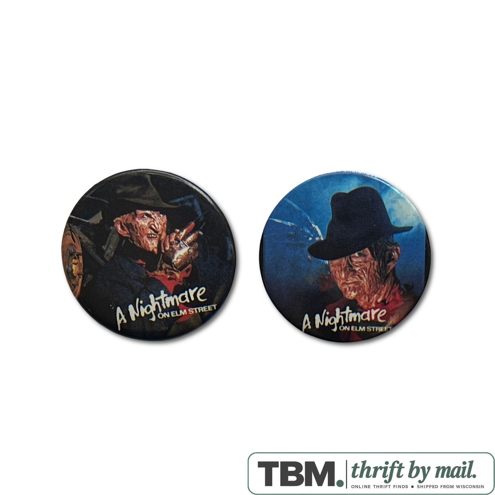 New Line Cinema Nightmare on Elm Street Pins 1.25 Inch Black Excellent
